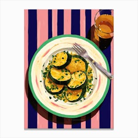 A Plate Of Pumpkins, Autumn Food Illustration Top View 50 Canvas Print
