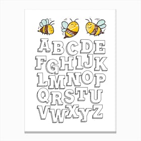 Bee Alphabet Canvas Print