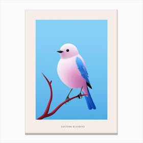 Minimalist Eastern Bluebird 3 Bird Poster Canvas Print