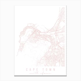Cape Town South Africa Light Pink Minimal Street Map Canvas Print