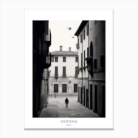 Poster Of Verona, Italy, Black And White Analogue Photography 2 Canvas Print