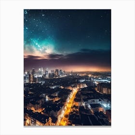 Night Sky Over City 1 Canvas Print