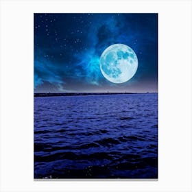 Abstract Dream Astronomy Landscape Celestial Ocean Cloud Halloween Light Moon Full Moon W (31) Canvas Print