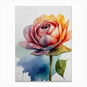 Watercolor Rose 3 Canvas Print