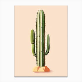 Totem Pole Cactus Marker Art 2 Canvas Print