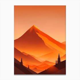 Misty Mountains Vertical Composition In Orange Tone 98 Canvas Print