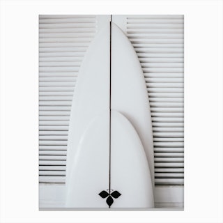 Beach Surfboard Symmetry Canvas Print