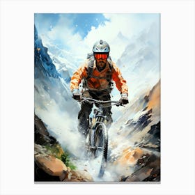 Mountain Biker In The Mountains sport Canvas Print
