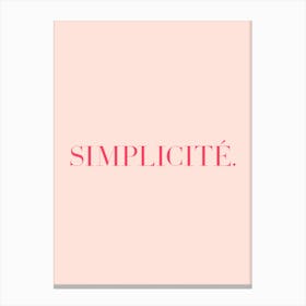 Simplicite Canvas Print