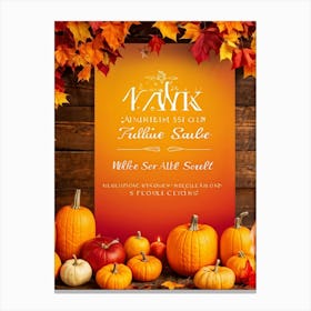 Autumn Sale Banner Vibrant Oranges Deep Reds And Warm Golds Spotlight Festive Design Leaves Gent (6) Canvas Print