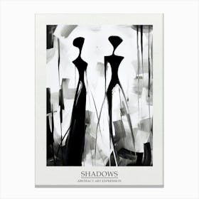 Shadows Abstract Black And White 1 Poster Canvas Print