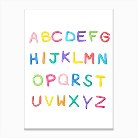 Alphabets And Numbers Isolated On White Canvas Print