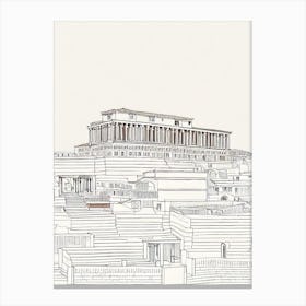 Herculaneum Archaeological 1 Site Naples Boho Landmark Illustration Canvas Print