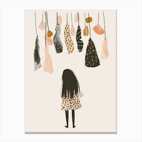 Little Girl Hanging Canvas Print