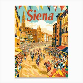 Aihrgdesign A 1970s Inspired Travel Poster For Siena Depictin 12f956f0 A9b5 4397 8c90 Ea1497db9534 2 Canvas Print