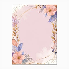 Watercolor Floral Frame 1 Canvas Print