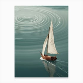 Sailboat In Water Canvas Print