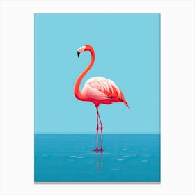 Clean Flamingo Lines Canvas Print