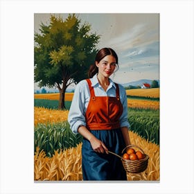 Farmer In The Field Canvas Print