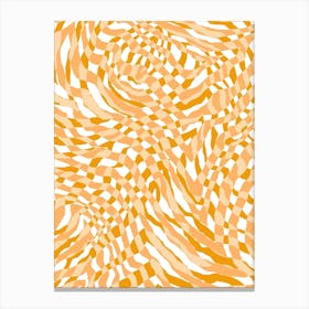 Op Art Checkerboard - Yellow Canvas Print