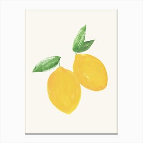 Lemon Citrus Summer Fruit Watercolor Painting Minimalist Kitchen Print Canvas Print