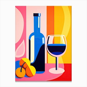 Glass Of Wine 4, Inspired by Matisse Canvas Print