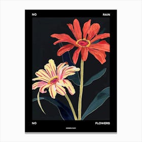 No Rain No Flowers Poster Gerbera Daisy 4 Canvas Print