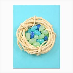 Easter Basket With Jelly Beans Canvas Print