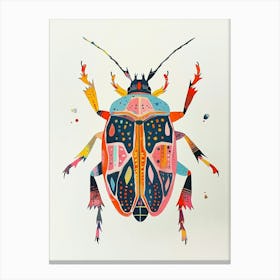Colourful Insect Illustration Beetle 24 Canvas Print