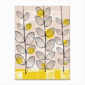 1950s Yellow Leaves Canvas Print