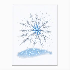 Frozen, Snowflakes, Pencil Illustration 3 Canvas Print