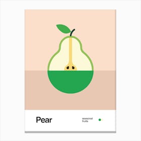 Minimalist Pear Poster - Seasonal Fruits Canvas Print