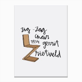 Zig Zag Rietveld Chair Canvas Print