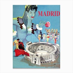 Madrid, Arena And Tourist Attractions Canvas Print