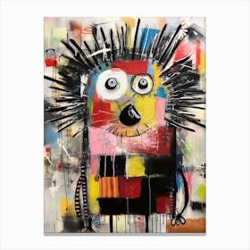 City Life and Wildlife: Basquiat-Style Hedgehog Canvas Print