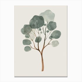 Eucalyptus Tree Minimal Japandi Illustration 2 Canvas Print
