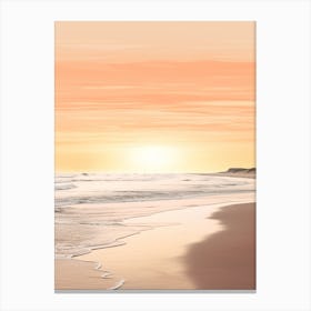 Beadnell Bay Beach Northumberland At Sunset 2 Canvas Print