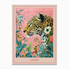 Floral Animal Painting Leopard 3 Poster Canvas Print