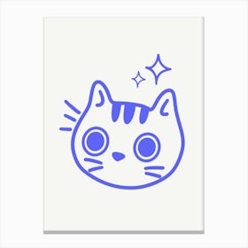 Kawaii Cat Cute Illustration 1 Canvas Print