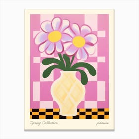Spring Collection Pansies Flower Vase 6 Canvas Print
