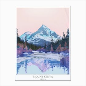 Mount Kenya Color Line Drawing 2 Poster Canvas Print