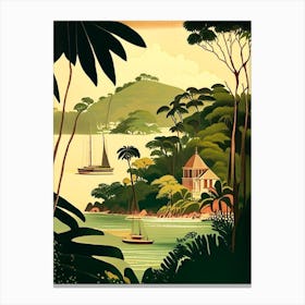 Providencia Island Colombia Rousseau Inspired Tropical Destination Canvas Print