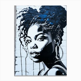 Graffiti Mural Of Beautiful Black Woman 205 Canvas Print