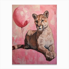Cute Puma 2 With Balloon Canvas Print