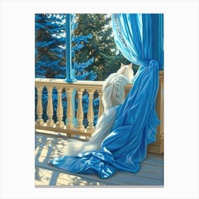 Cat On A Porch Canvas Print