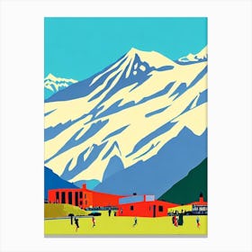 La Parva, Chile Midcentury Vintage Skiing Poster Canvas Print