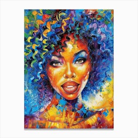 African Woman With Colorful Hair Canvas Print