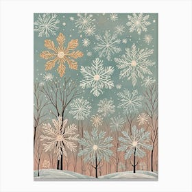 Snowflakes In The Trees Canvas Print