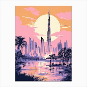 Dubai In Risograph Style 1 Canvas Print