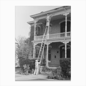 Painting A House, Waco, Texas By Russell Lee Canvas Print